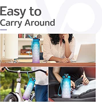 Radhe Fashion 1L Unbreakable Leakproof BPA-Free Water Bottle with Free Cleaning Brush - Ideal for Gym, Office & Travel - Green & Purple (Non-Toxic, Durable)