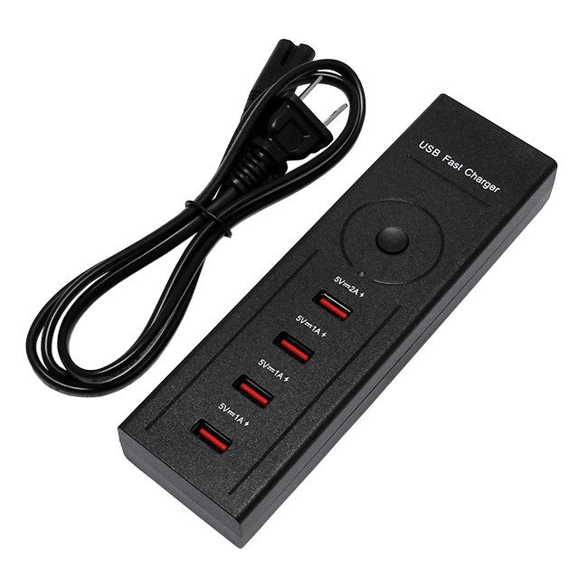 4-Port USB Charger with AC Outlets - Fast Charging Power Strip for Smartphones, Tablets, Laptops - Perfect for Home, Office & Travel Use