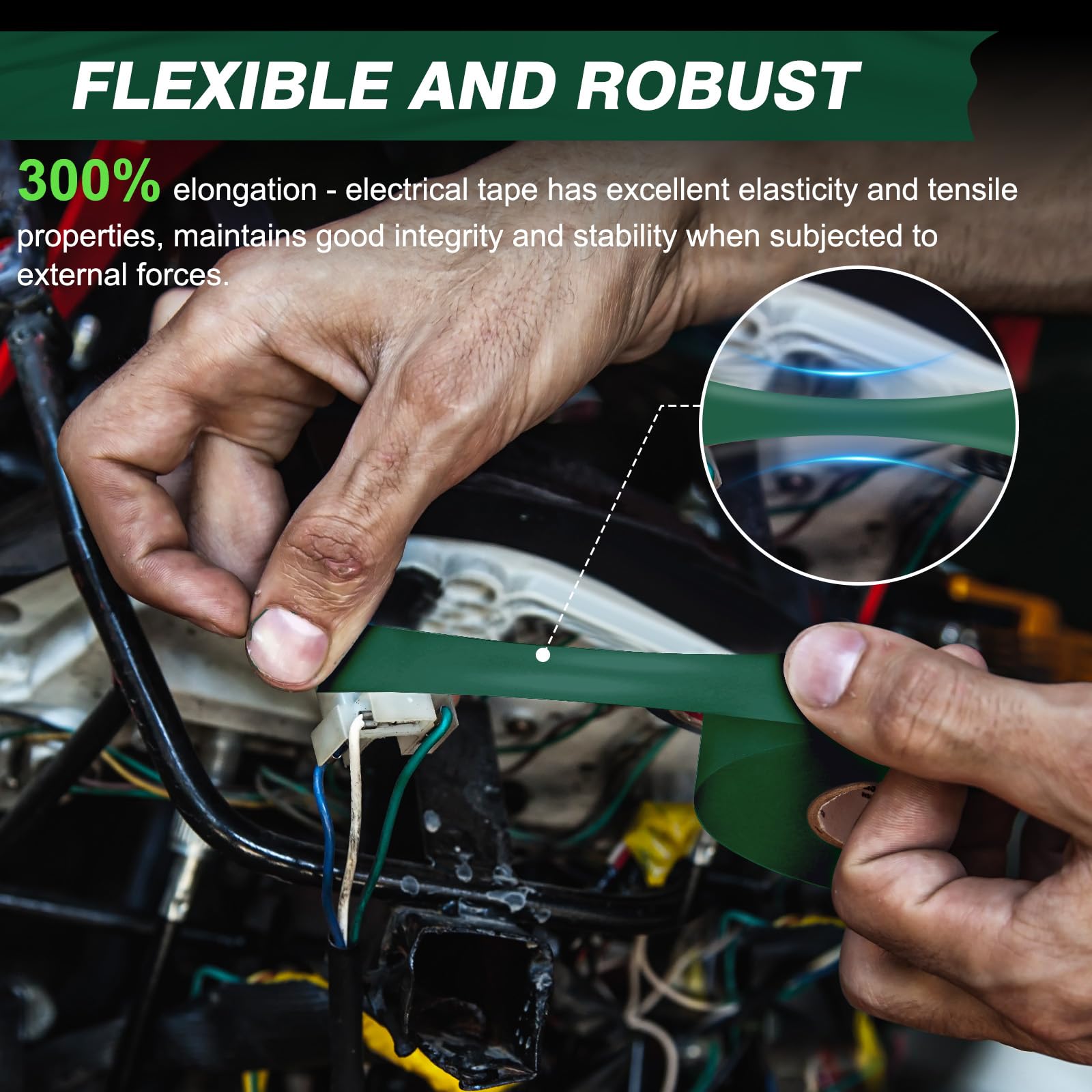 Professional Grade PVC Electrical Tape - UL/CSA Listed Insulating Vinyl Tape for Electrical Repairs, Automotive & Equipment (3/4 in x 66 ft, Green, 10 Rolls) - Perfect for Wiring, DIY Projects & Industrial Use
