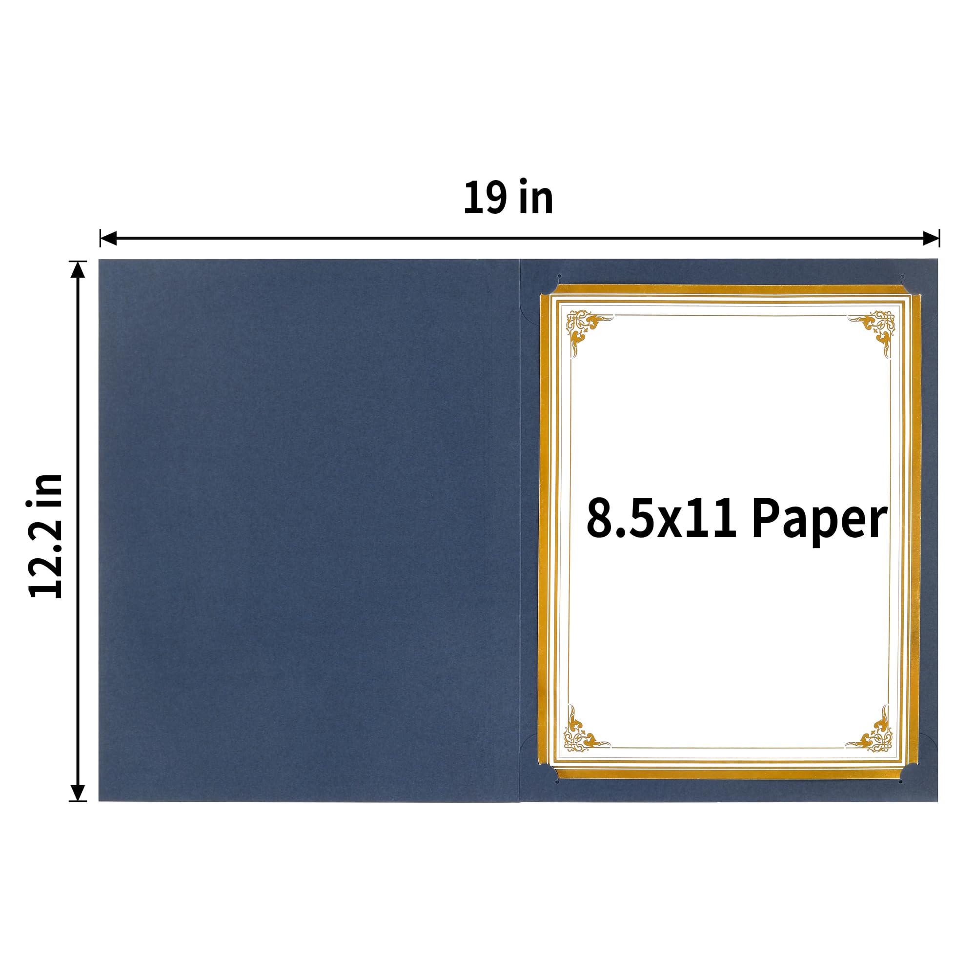 Premium SUNEE Certificate Holders (30-Pack, Blue) - Gold Foil Border Diploma Covers for 8.5x11 Letter Size Documents, Cardstock & Certificates | Perfect for Graduations, Awards & Professional Presentations