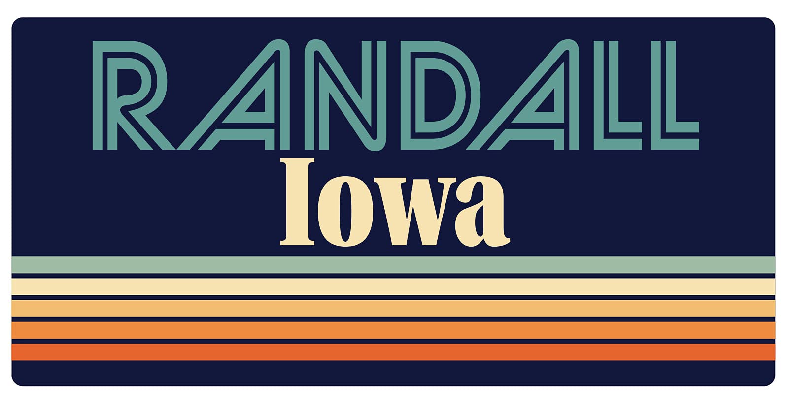 Randall Iowa 5 x 2.5 Inch Retro Design Refrigerator Magnet - Perfect for Kitchen Decor, Office Whiteboards & Collectible Souvenirs