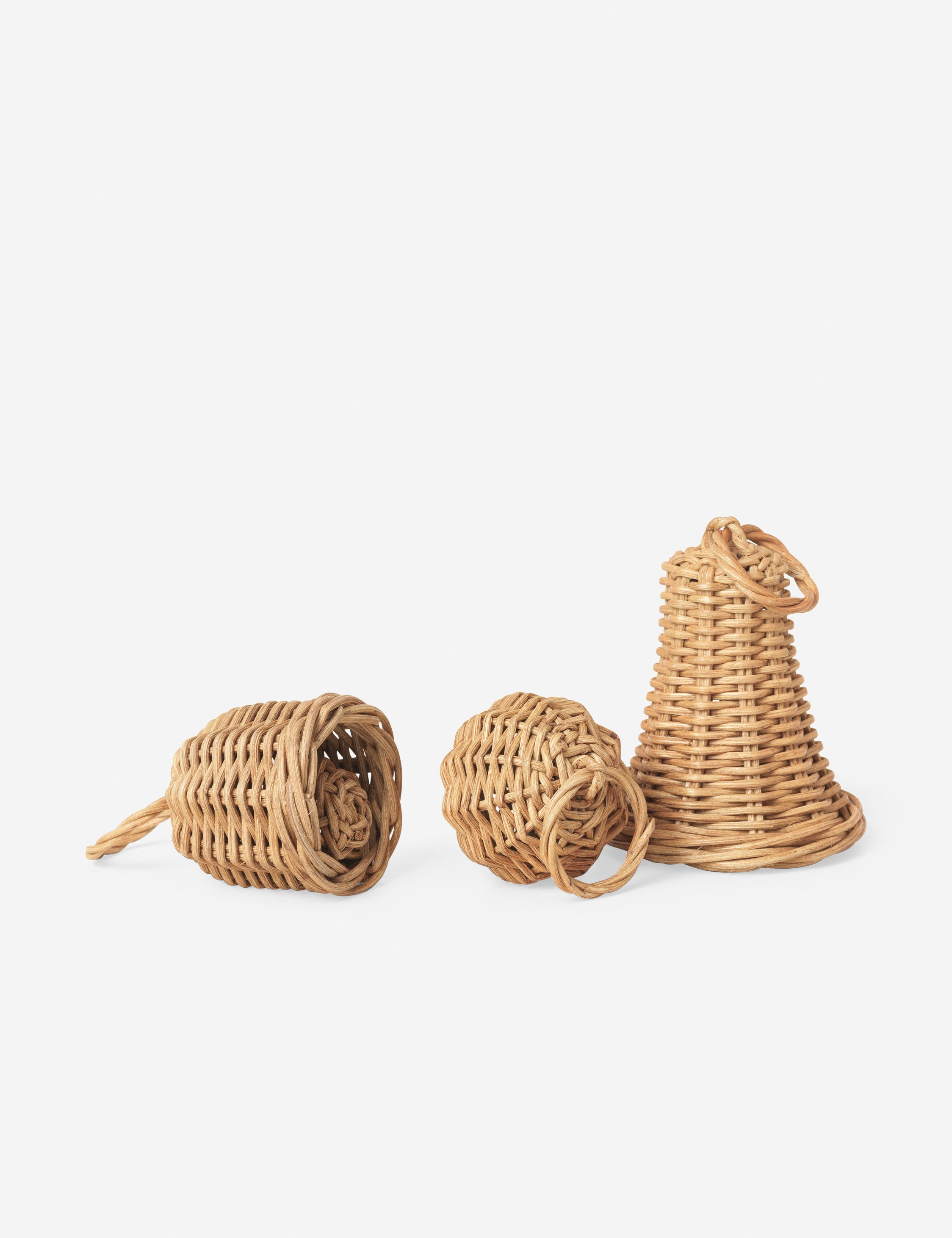 Ferm Living Braided Bell Bauble Ornaments Set of 3 - Handmade Christmas Tree Decorations for Holiday Home Decor, Party & Gift Giving