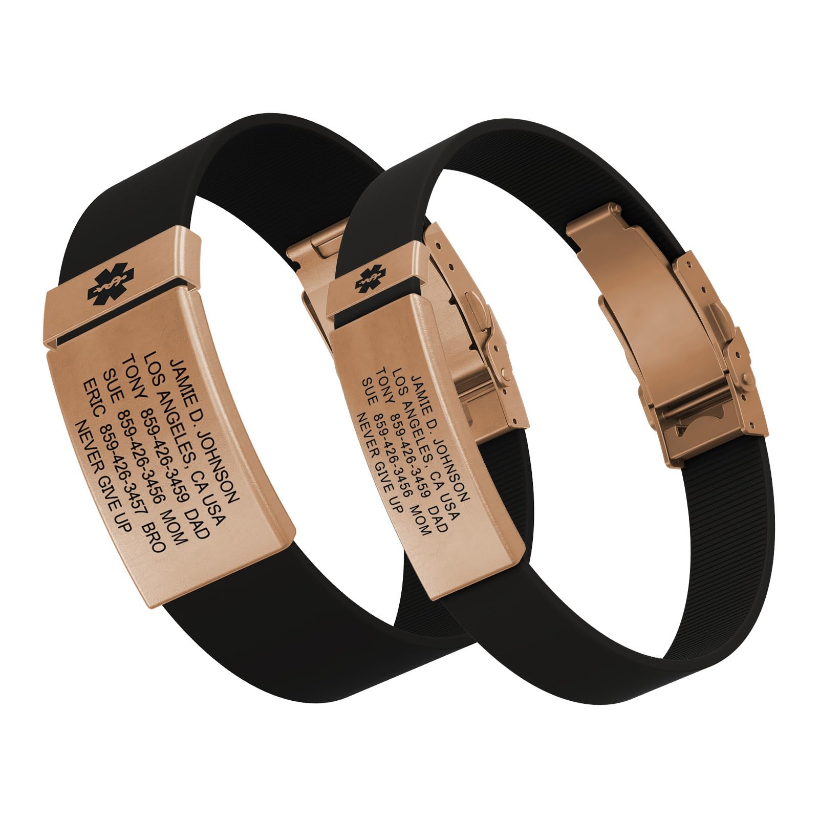 ROAD iD Personalized Medical ID Bracelet - Premium Silicone Wristband with Engraved Medical Alert Tag & Secure Clasp - Essential Safety Gear for Runners, Cyclists & Outdoor Enthusiasts