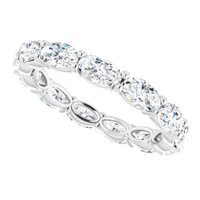 2.73 Carat Oval Diamond East West Eternity Band Ring for Women - Elegant Wedding, Engagement, Anniversary Jewelry Gift