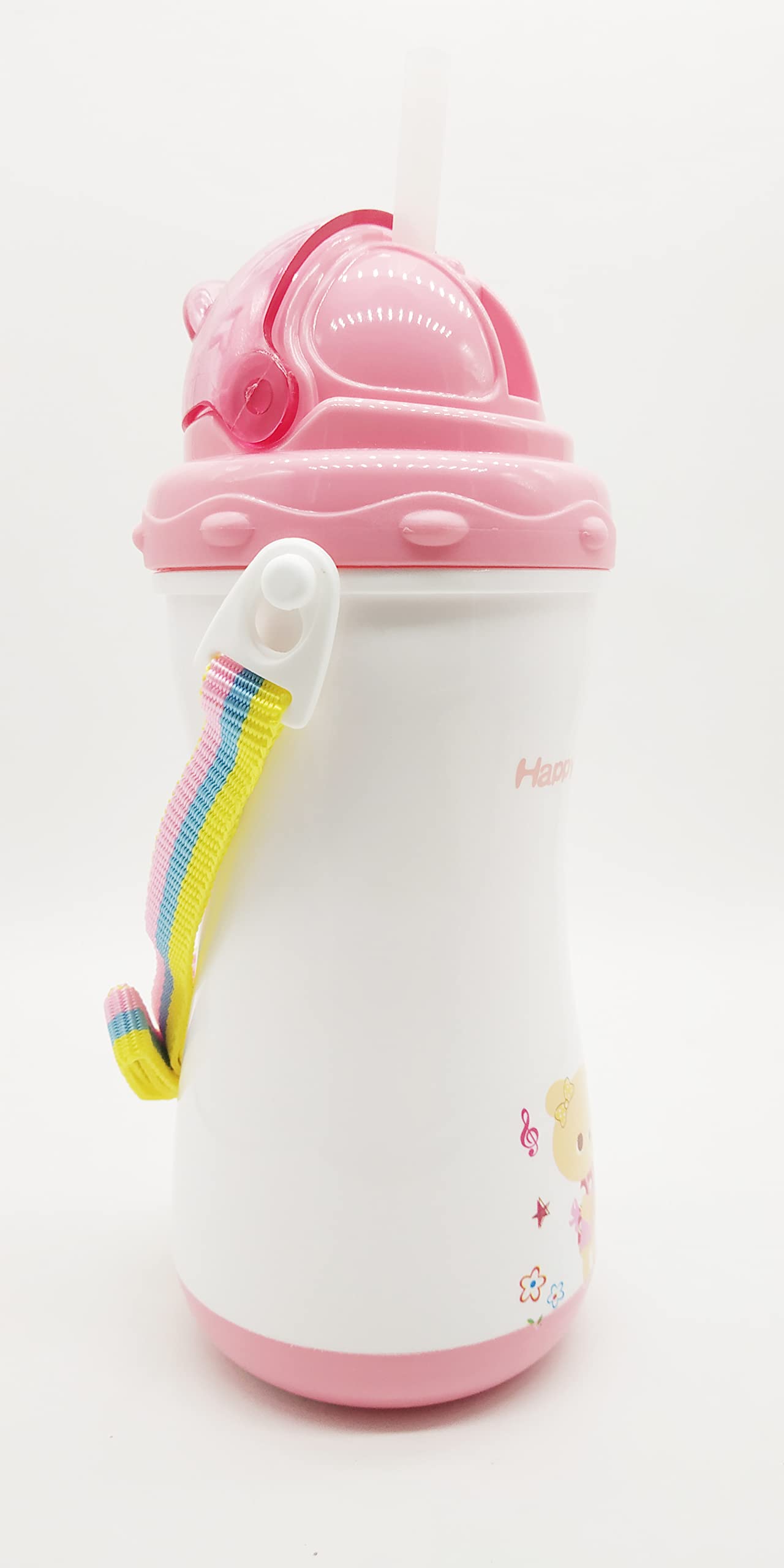 Leakproof BPA-Free Kids Water Bottle with Straw - Durable Non-Toxic Sipper for Boys & Girls - Cute Pink Design - Ideal for School, Travel & Outdoor Activities - Pack of 1