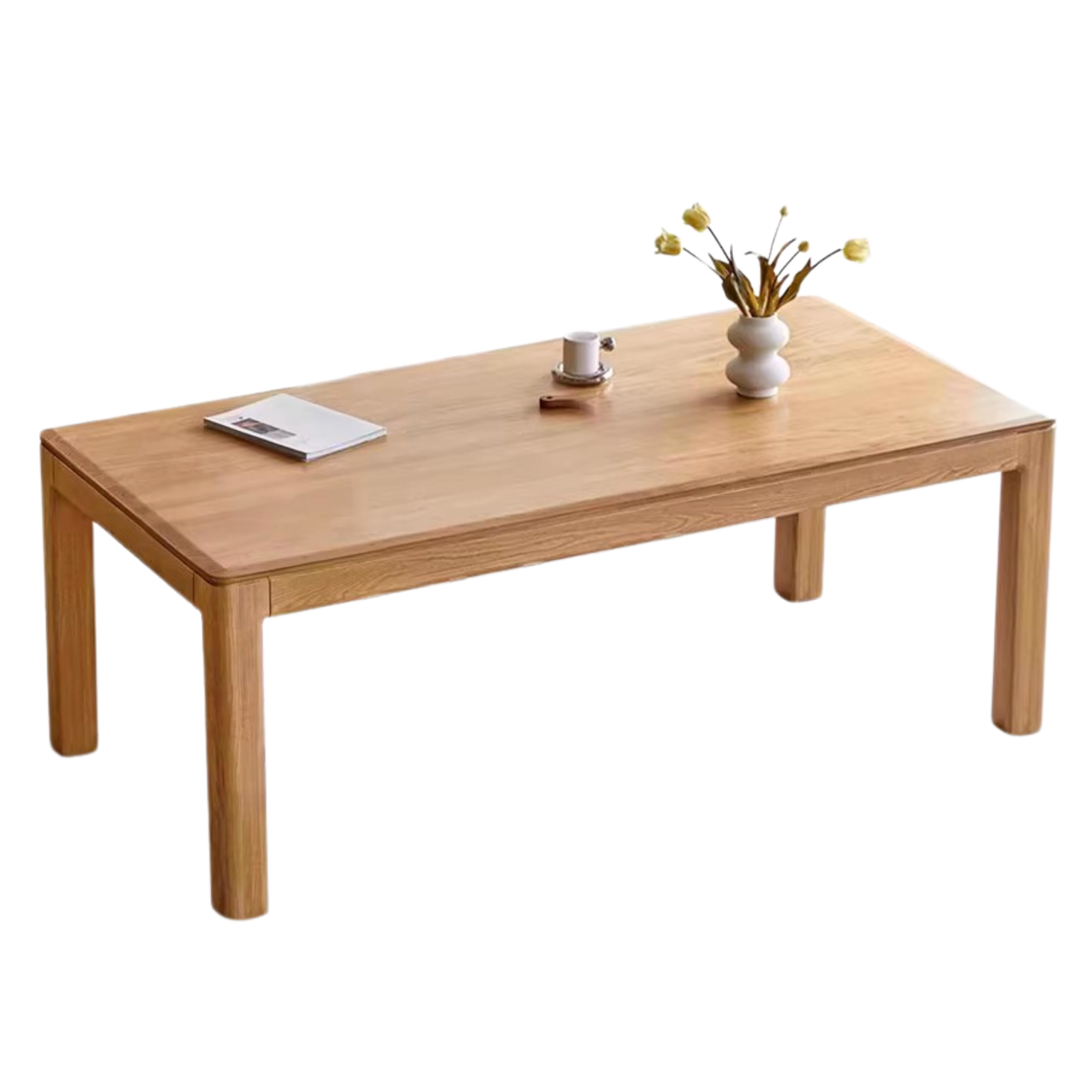 Solid Oak & Ash Wood Long Dining Table - Rustic Farmhouse Style for 6-8 People - Perfect for Family Gatherings & Dinner Parties