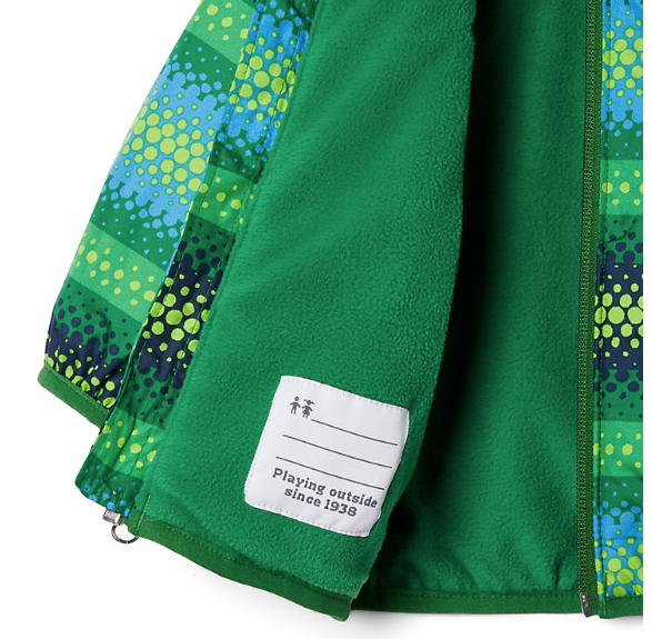 Columbia True Green Bubble Stripes Mini Pixel Grabber II Infant Wind Jacket - Lightweight Water-Resistant Baby Windbreaker for Outdoor Adventures & Playtime
