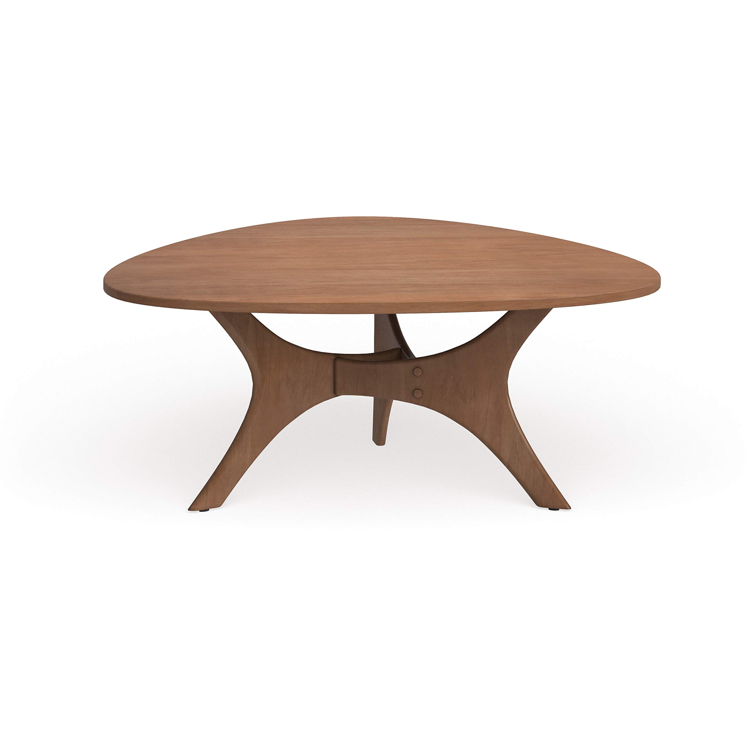 Mid-Century Modern Wood Coffee Table - Solid Oak Finish - Perfect for Living Room, Lounge & Home Decor