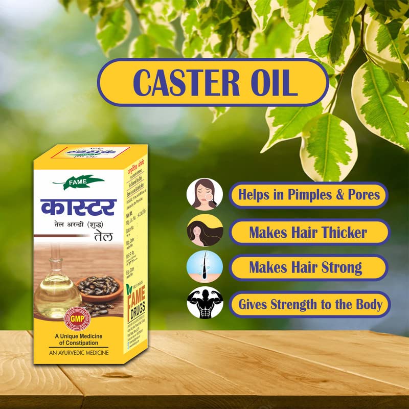 VRT HERBAL 100% Pure Cold-Pressed Castor Oil for Hair Growth & Skin Care - 60ml (Pack of 2) | Natural Eyelash & Eyebrow Enhancer, Moisturizer for Dry Skin & Scalp Treatment