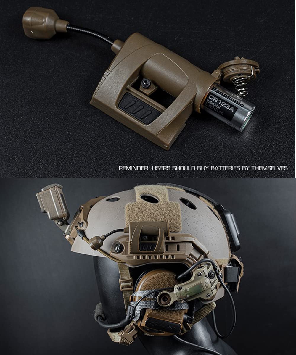 Tactical Helmet LED Signal Light - Survival Helmet Lamp Adapter for Ops Core & ARC Rail - Perfect for Military, Airsoft, Hunting & Night Operations