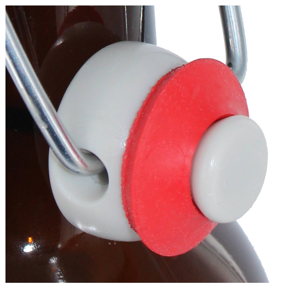1 Liter EZ Cap Amber Glass Bottles with Swing Tops - Perfect for Home Brewing, Kombucha, Iced Tea & DIY Craft Projects
