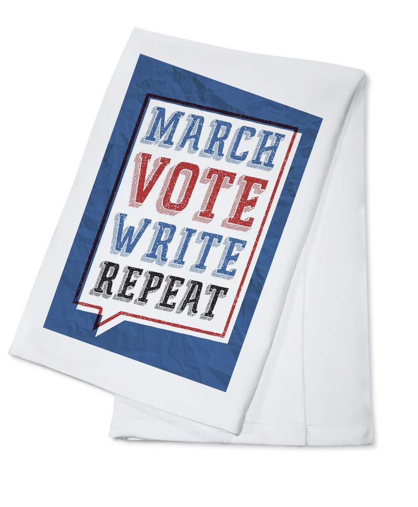 March Vote Write Repeat Civil Rights 100% Cotton Tea Towel - Decorative Hand Towel for Kitchen & Home - Perfect for Protest Gifts, Activist Decor & Vintage Style Kitchen Accessories