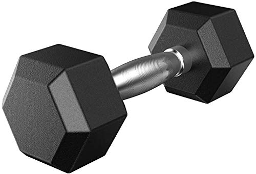 Rubber Coated Hex Dumbbell Set - 5/10/20/30/50 lbs Cast Iron Free Weights for Home Gym, Strength Training & CrossFit Workouts