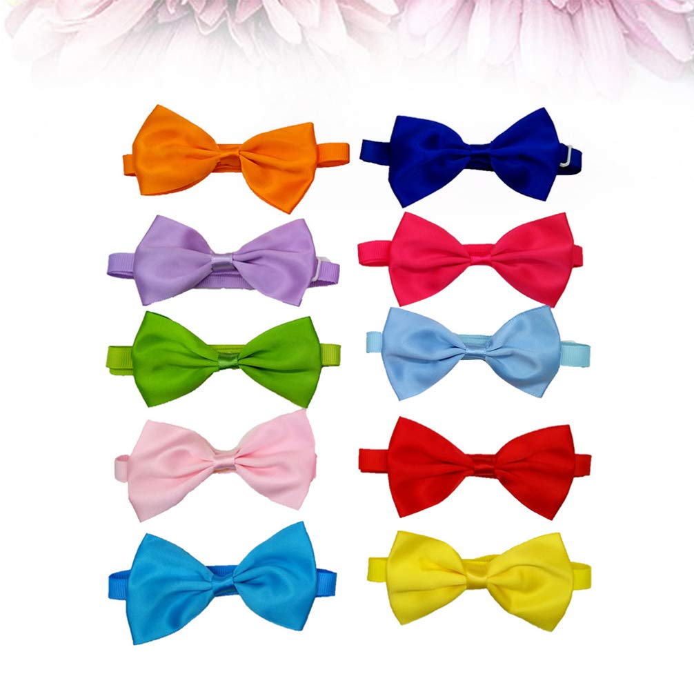 Balacoo 10pcs Adjustable Dog Collars with Bows - Handcrafted Pet Neck Decorations for Dogs & Cats - Perfect for Pet Parties, Photo Shoots & Daily Fashion Accessories