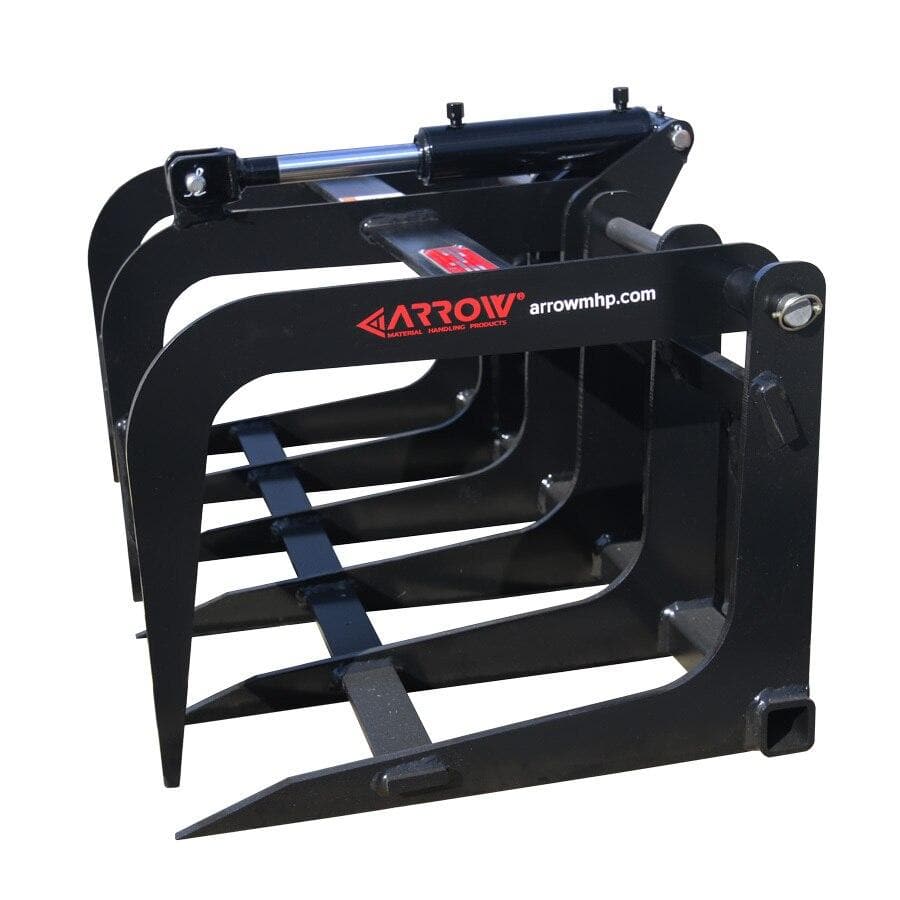 Compact Skid Steer Grapple Rake Attachment - Heavy Duty Claw Bucket for Landscaping, Logging & Debris Removal - Fits Bobcat, Kubota & John Deere Skid Steers - Perfect for Tree Trimming, Brush Clearing & Construction Site Cleanup