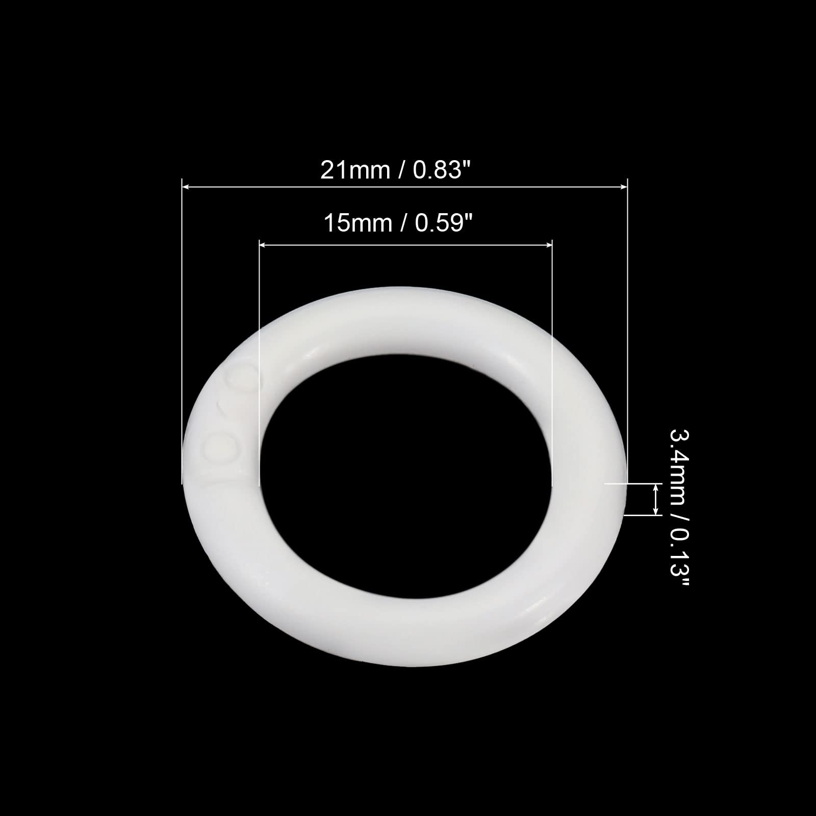 PATIKIL 50-Pack White Plastic Binder Rings (0.8