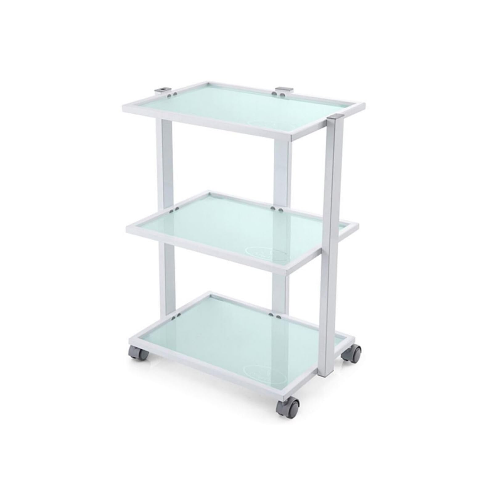 Professional White Eva Beauty Trolley with Tempered Glass Top - Mobile Facial Cart for Salon, Spa & Tattoo Studio - Perfect for Makeup, Skincare & Tattoo Equipment Organization