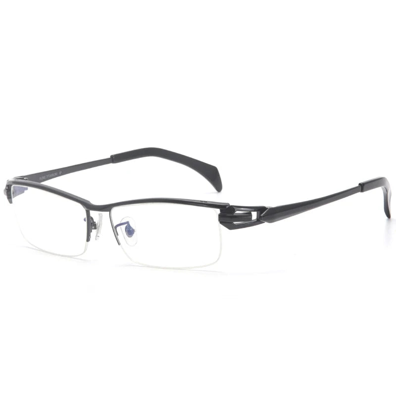 Aror Unisex Semi-Rimless Square Titanium Eyeglasses Frame 94284 - Lightweight & Durable for Work, Reading & Fashion