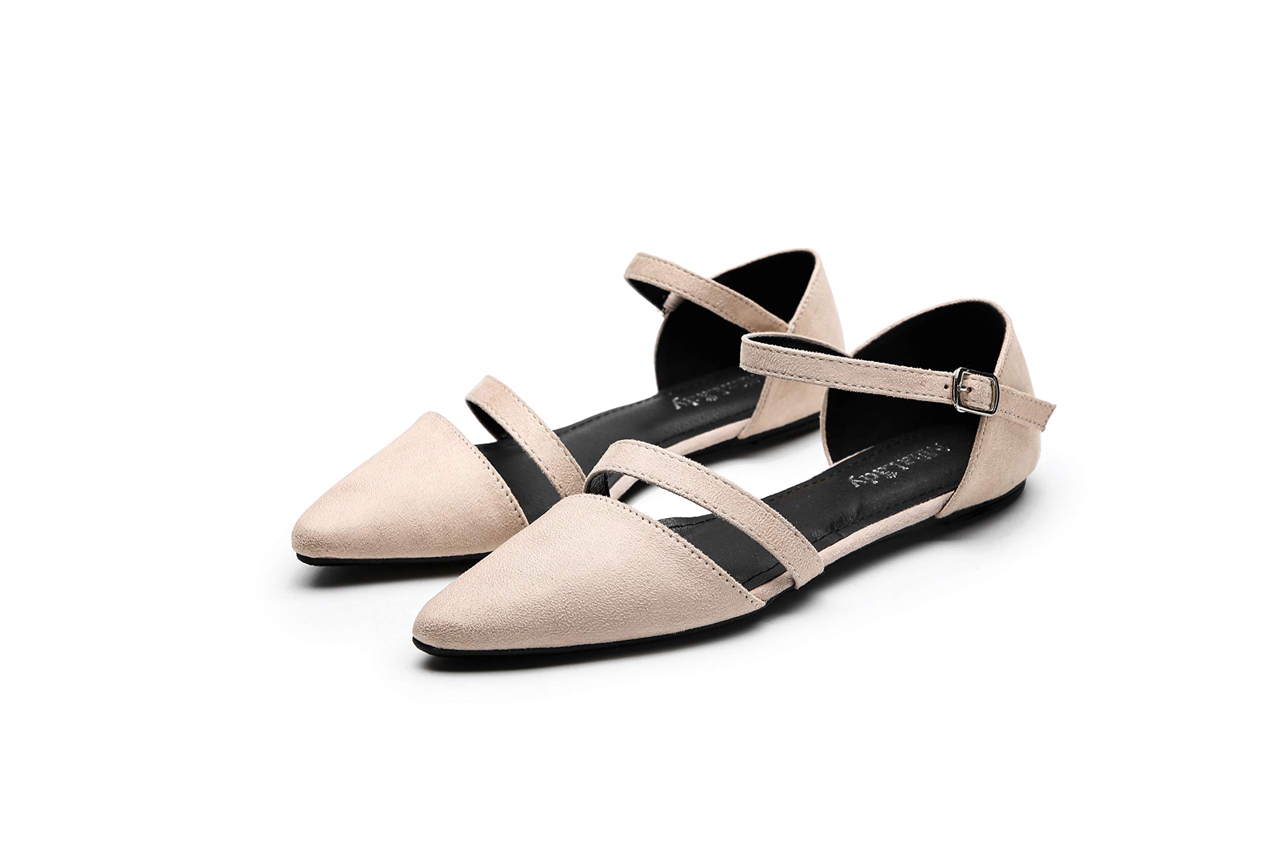 Mila Lady Canny Pointed Toe Slip-On Ballet Flats - Comfortable Women's Dress Shoes for Work, Office & Special Occasions