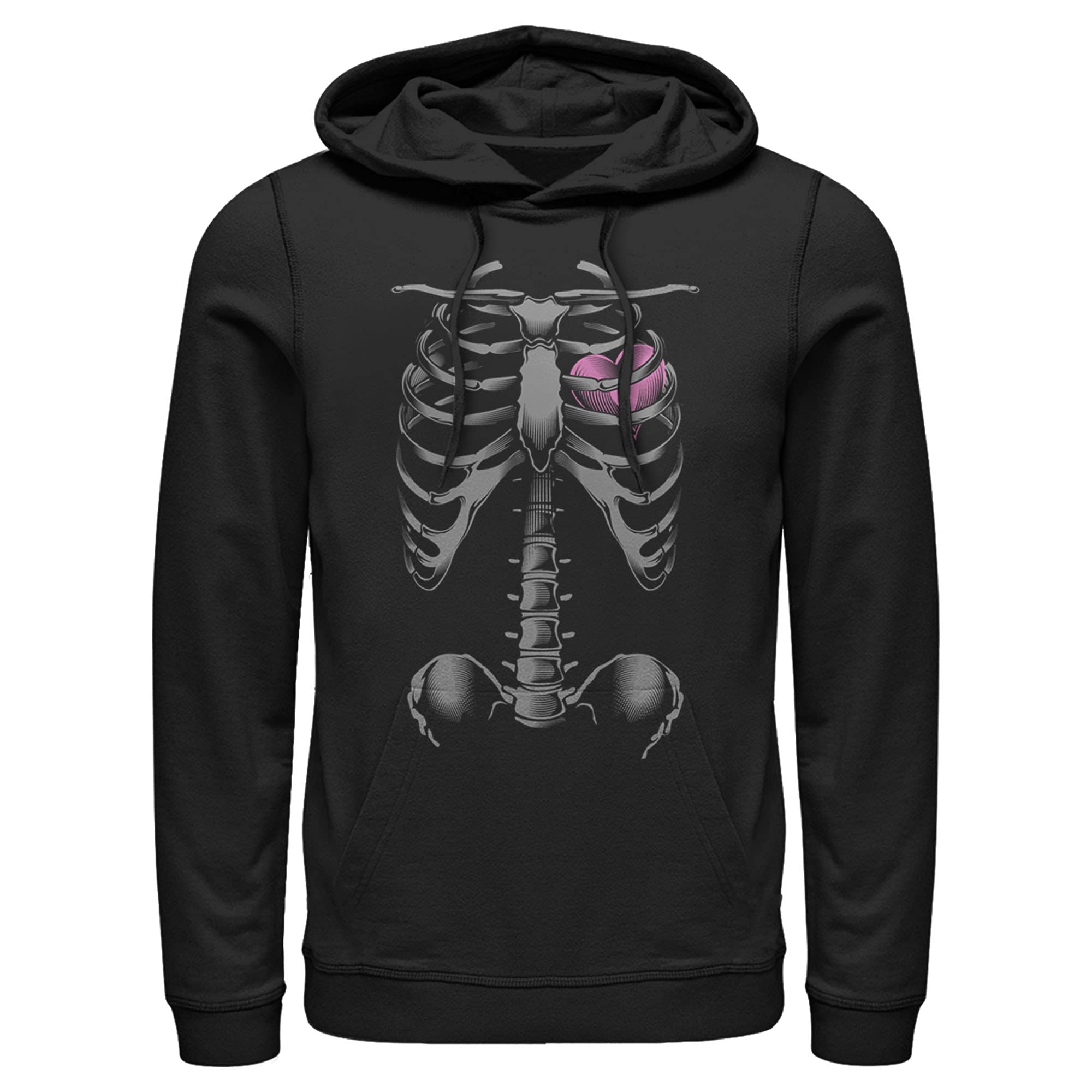 Men's Lost Gods Halloween Skeleton Rib Cage Heart Pullover Hoodie - Gothic Streetwear for Halloween Costumes & Casual Wear