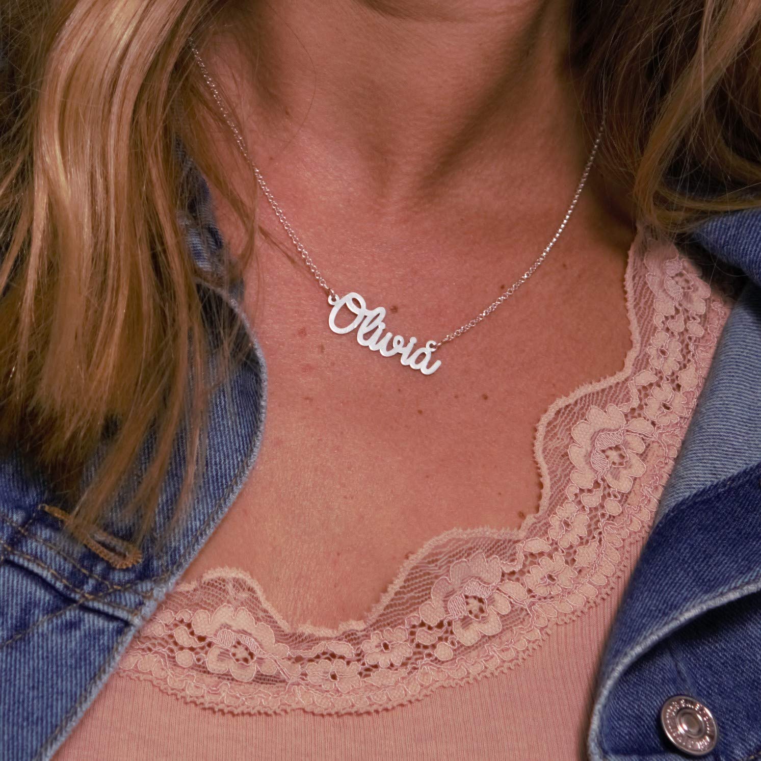 Personalized Cursive Name Necklace in Sterling Silver - Custom Engraved Jewelry for Women - Unique Gift for Her - Perfect for Anniversaries, Birthdays & Valentine's Day