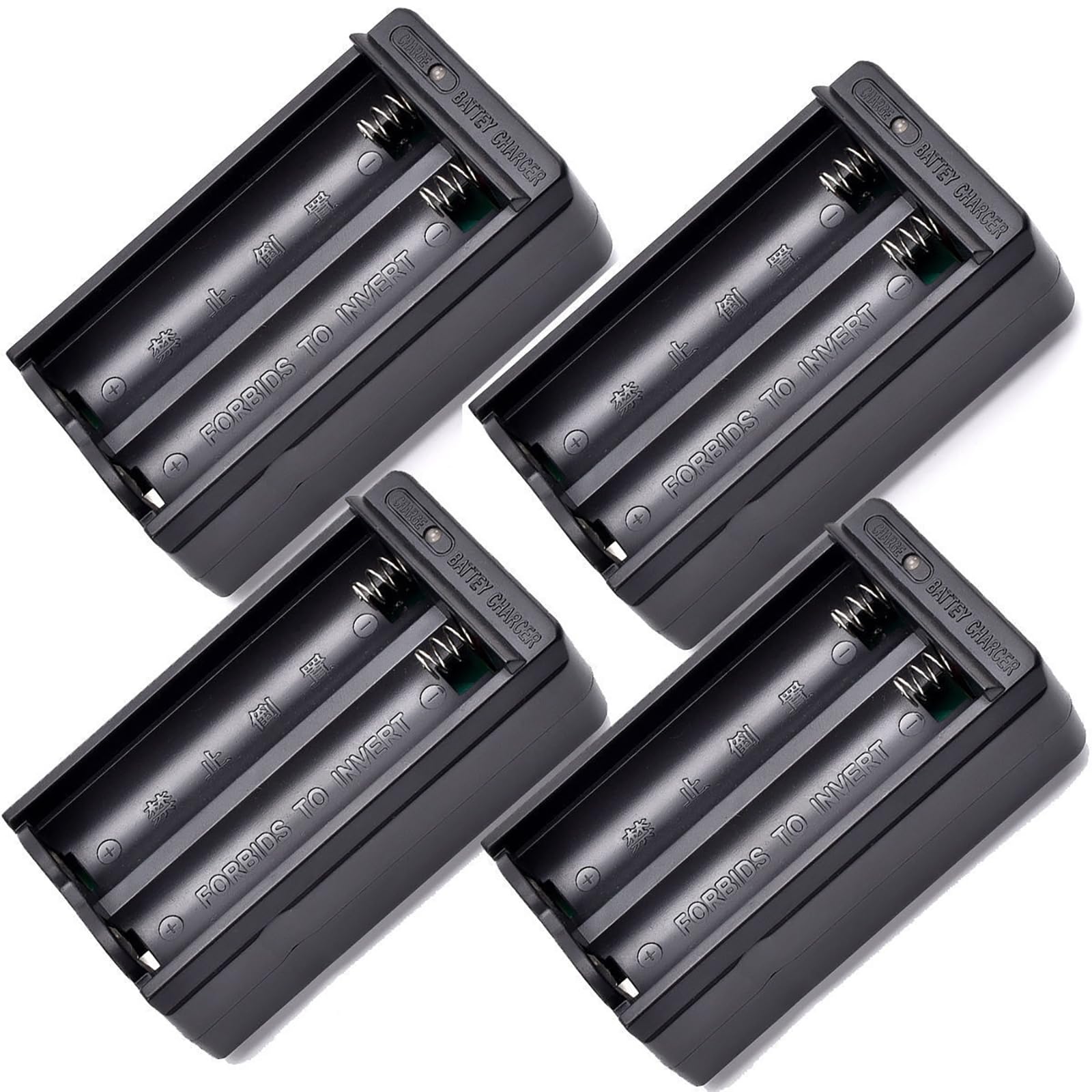 4.2V 2-Slot Smart Wall Charger for 18650 Lithium Batteries - Fast Rechargeable Battery Charger (4 Pack) - Perfect for Flashlights, Vape Mods & Electronic Devices