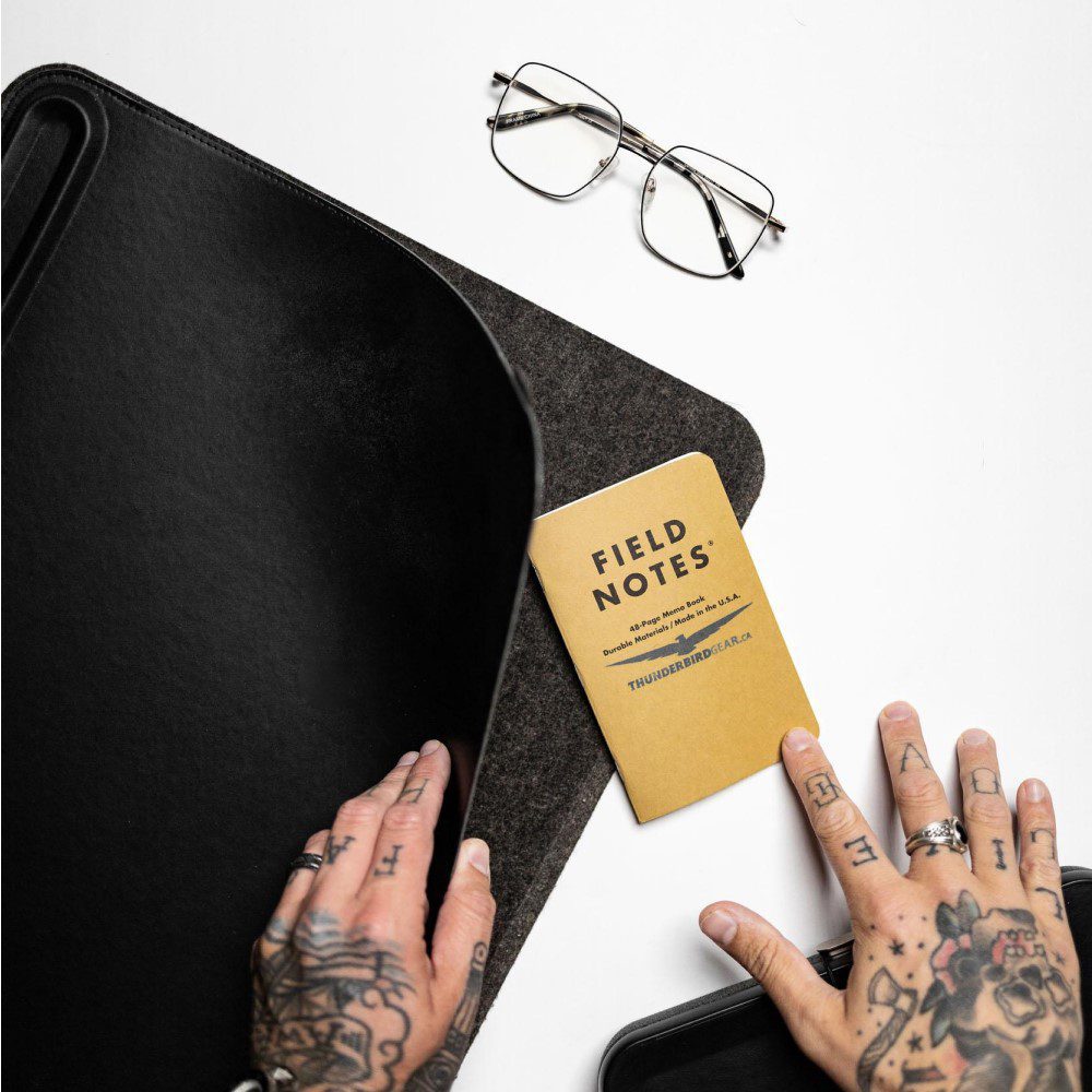 ORBITKEY Slim Desk Mat - Black | Premium Non-Slip Office Desk Pad | Perfect for Home Office, Gaming & Workspace Organization
