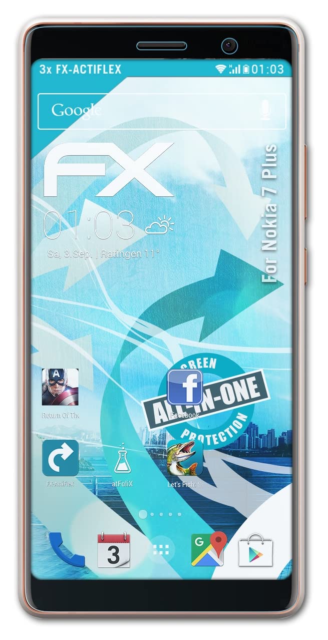 Nokia 7 Plus Screen Protector (3-Pack) - Ultra Clear Flexible Film FX | Anti-Scratch & Bubble-Free Protection for Everyday Use & Gaming