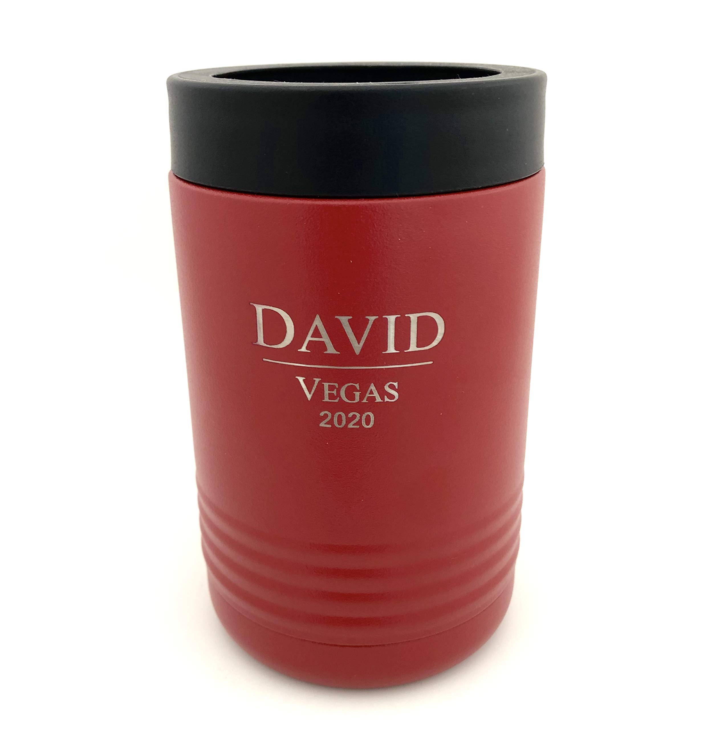Personalized Insulated Can Cooler - Red for Outdoor & Parties