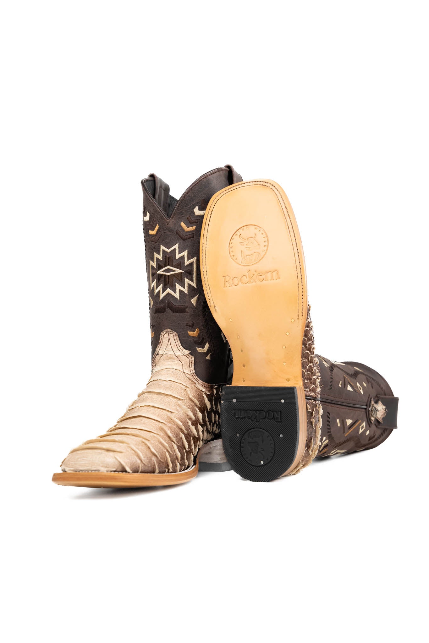 Python Saddle Brown Square Toe Cowboy Boots for Men - Western Style Leather Riding Boots with Exotic Snake Skin Pattern | Perfect for Country Music Festivals, Rodeo Events & Western Fashion Outfits