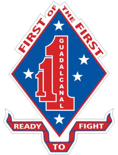 Battalion 1st Marines Division First of the First Vinyl Car Bumper Sticker Decal - 3.8 Inch Military Patriotic Emblem for Cars, Trucks, Laptops & Windows - Show Your Pride & Support
