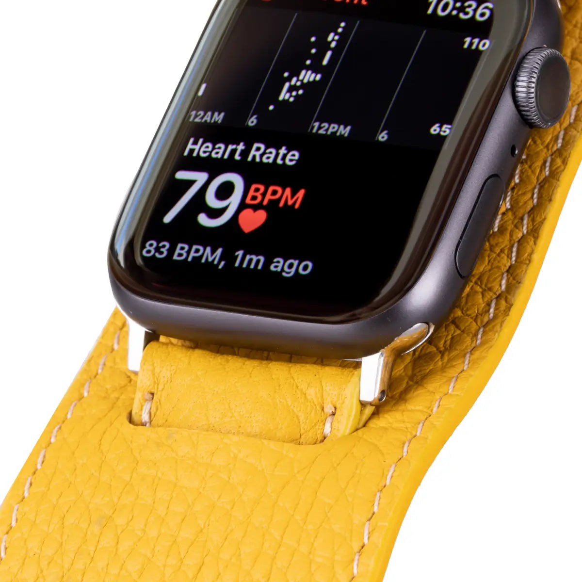 Premium Yellow Leather Cuff Strap for Apple Watch - Stylish & Durable Replacement Band for Work, Gym & Everyday Wear