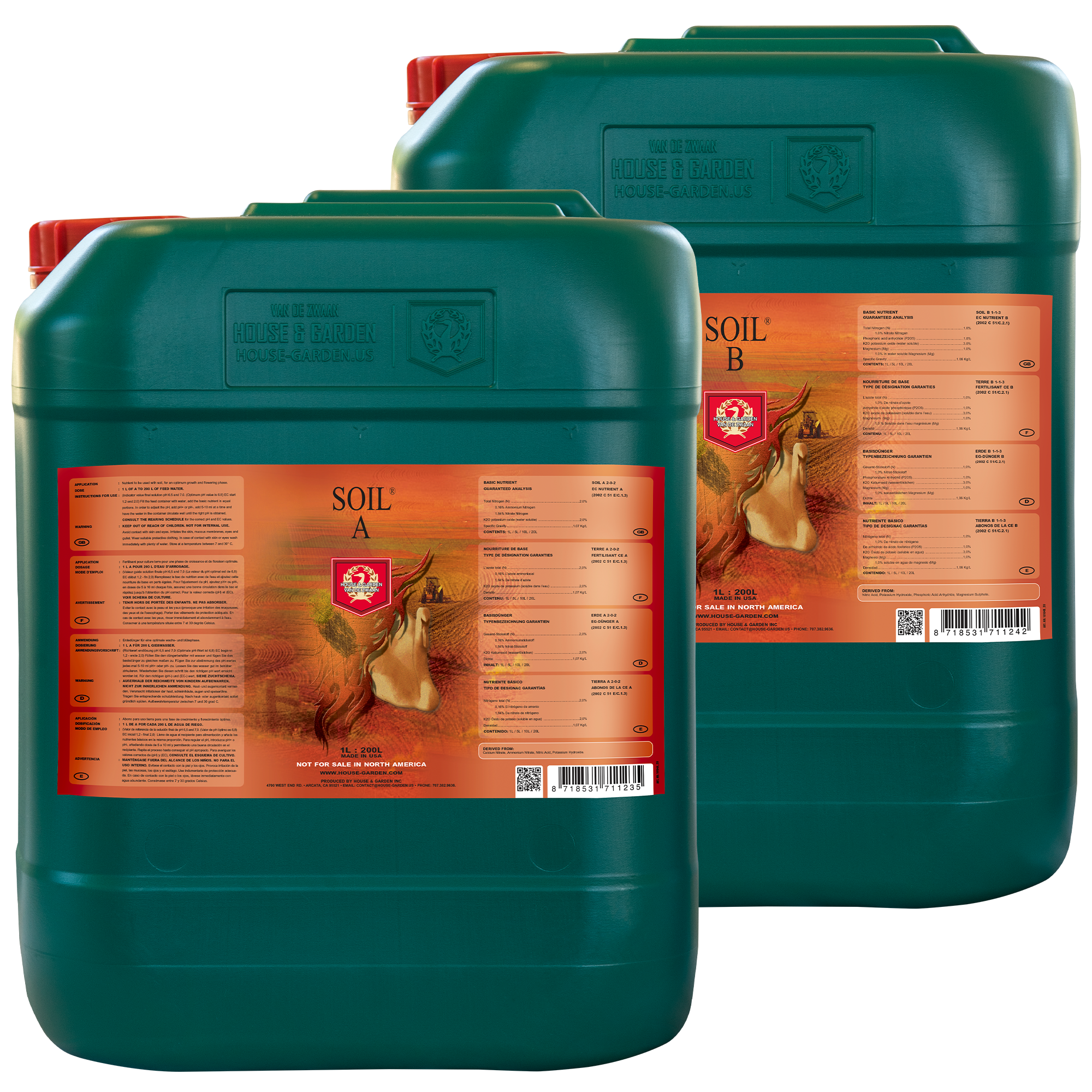 Premium House & Garden Soil Mix A & B - Nutrient-Rich Plant Growth Formula for Indoor & Outdoor Gardening - Ideal for Flowers, Vegetables, and Houseplants