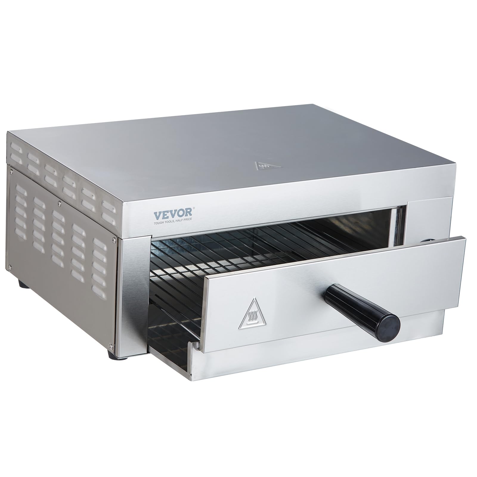 VEVOR 12-inch Electric Countertop Pizza Oven - 1500W Commercial & Home Pizza Maker with Timer, Stainless Steel & Removable Crumb Tray - Perfect for Restaurants, Pizzerias, and Family Pizza Nights - ETL Certified