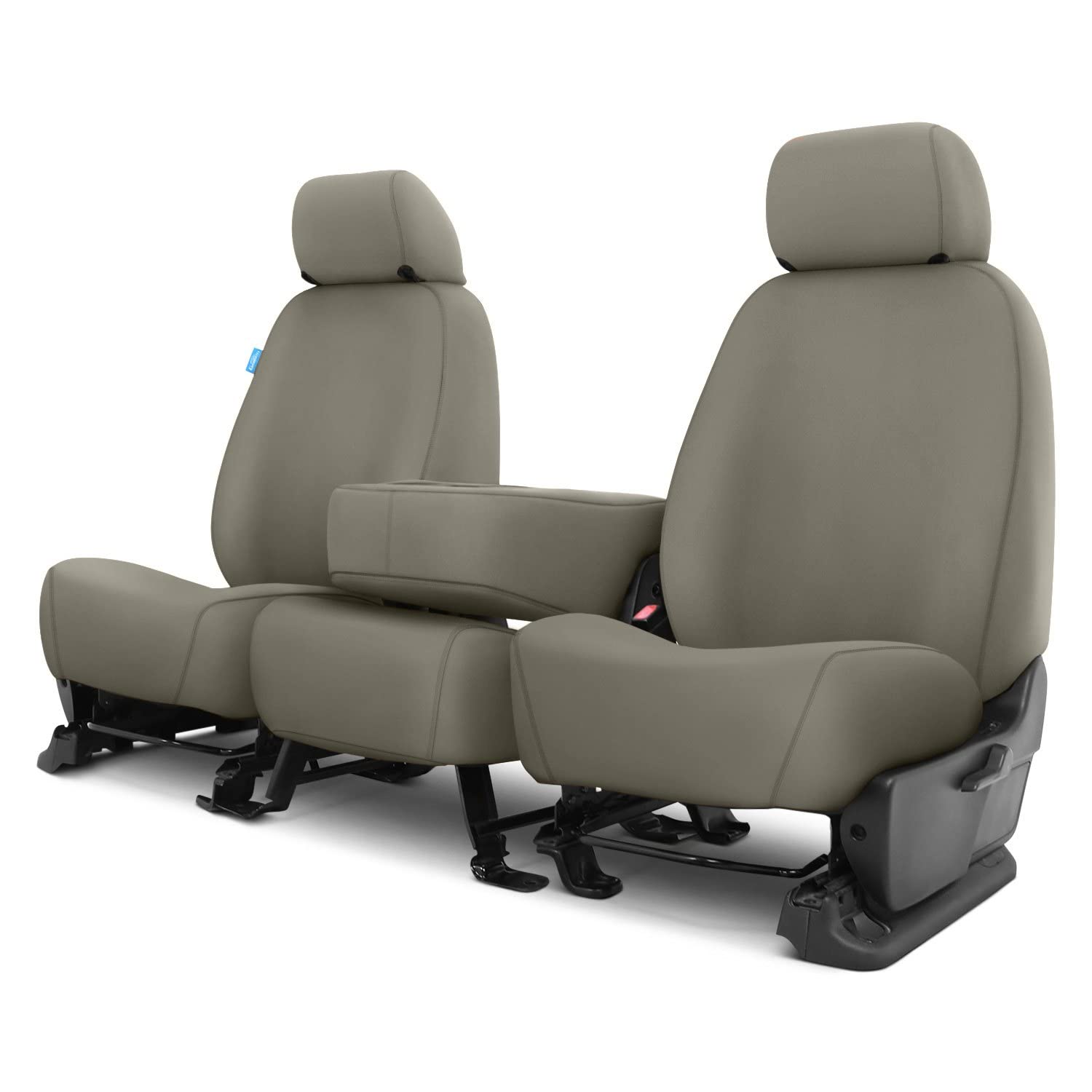Covercraft Custom-Fit Front Bench SeatSaver Car Seat Covers - Premium Polycotton Fabric in Misty Grey | Perfect for Trucks, SUVs & Sedans | Protects Against Spills, Stains & Wear