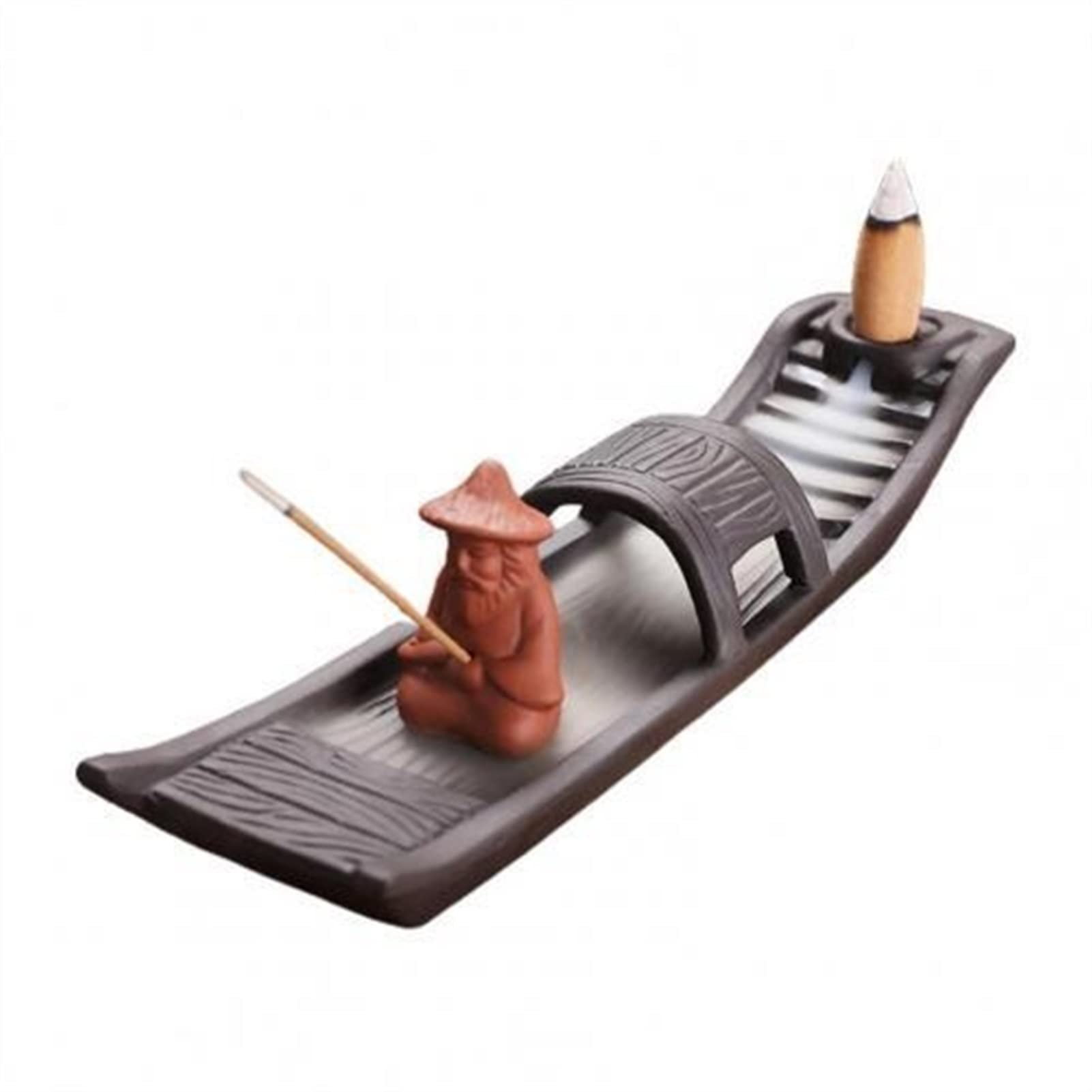 Premium Backflow Incense Burner - Aromatic Smoke Cone Censer for Relaxation & Meditation | Home, Office, Yoga Studio Decor | Perfect for Stress Relief, Aromatherapy & Spiritual Practices (Color: A)