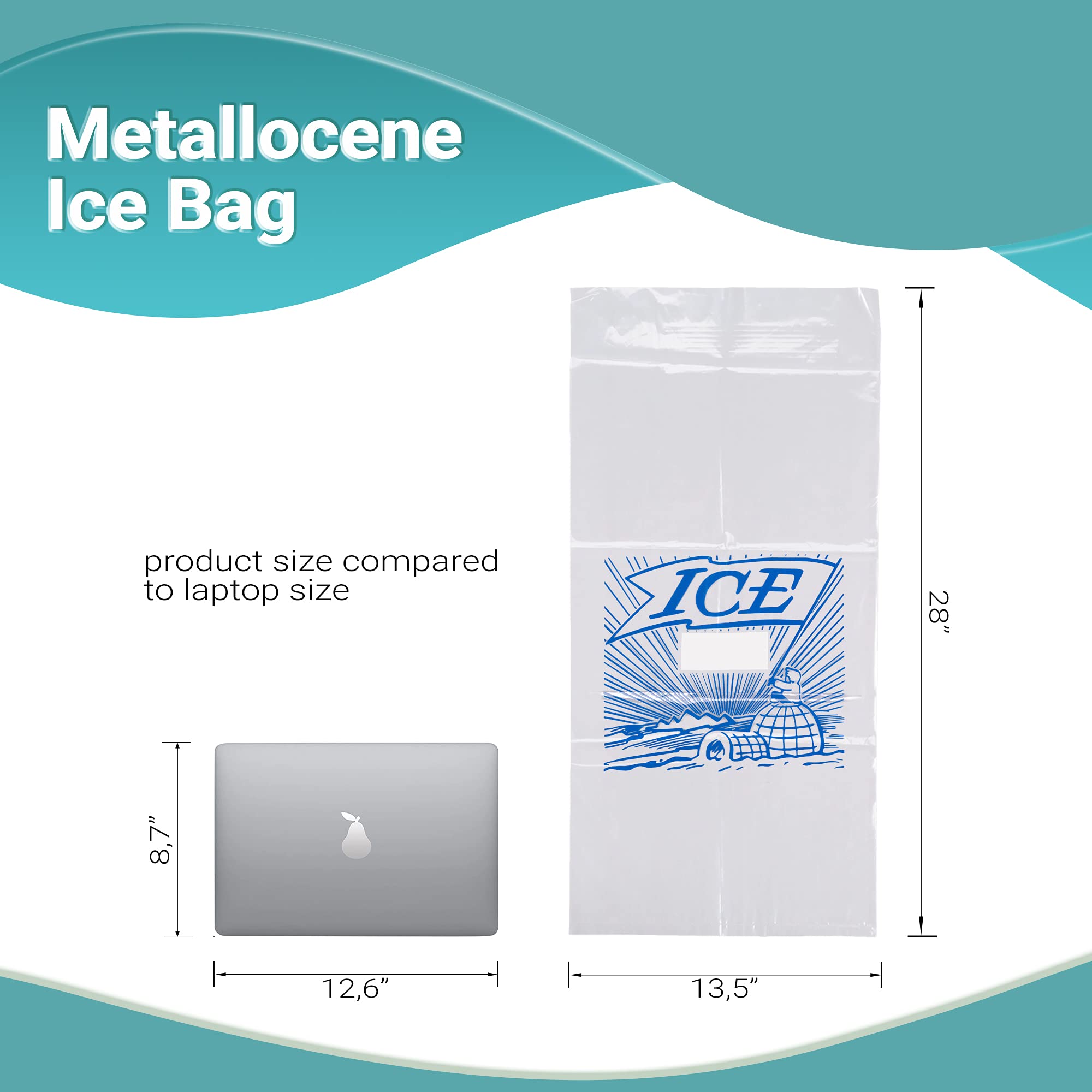 APQ 500 Pack 20 lb Metallocene Ice Bags 13.5
