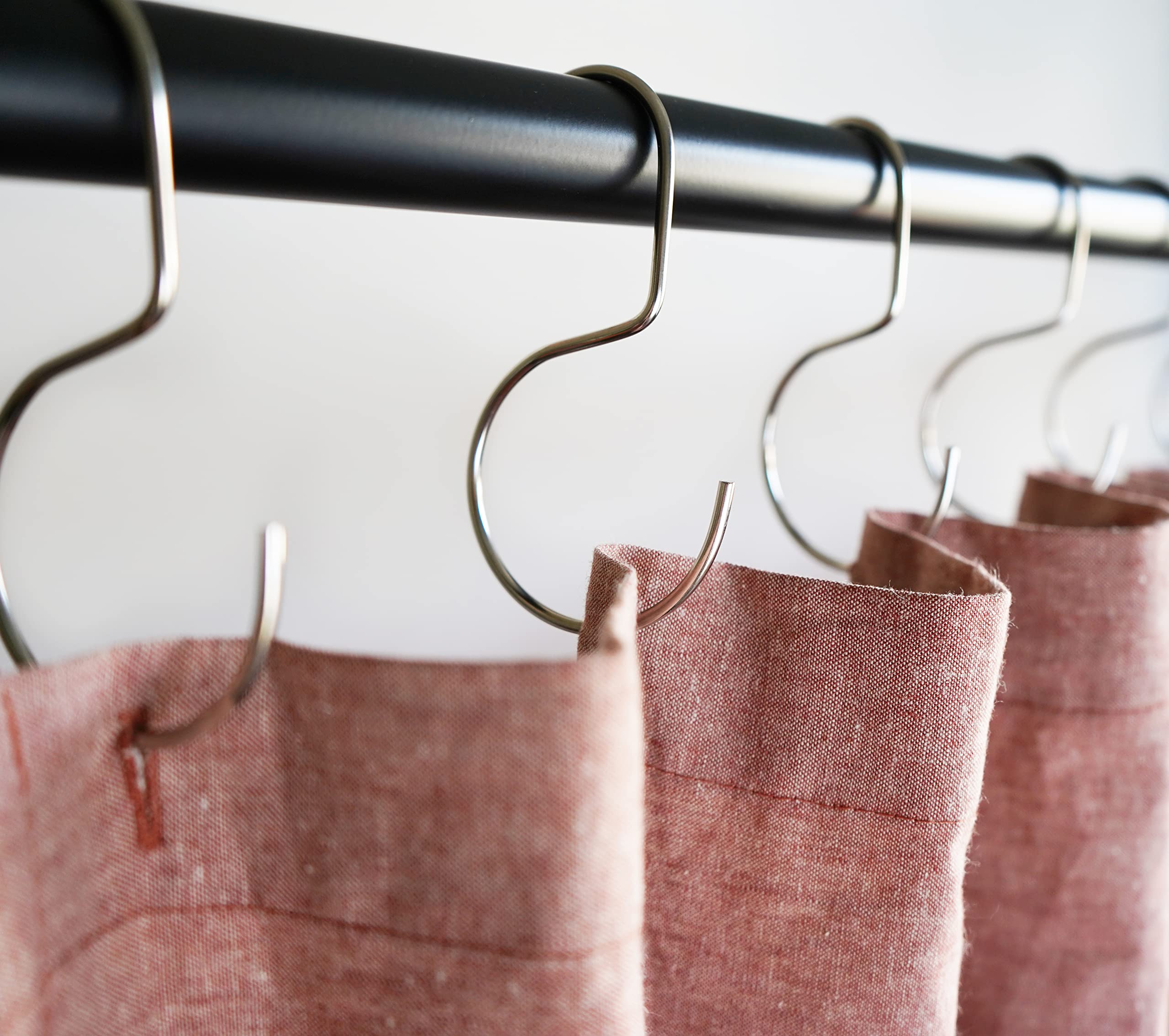 Minimalist Shower Curtain Hooks - 12 Pack Stainless Steel O-Hooks for Bathroom, Closet, Purse & Bag Hanging - Durable Metal Rings for Home Organization & Decoration
