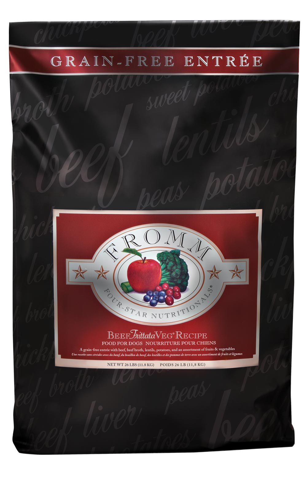 Fromm Four Star Grain Free Dry Dog Food - Beef Frittata Recipe - High Protein, Natural Ingredients for Adult Dogs - Perfect for Sensitive Stomachs & Allergies - Ideal for Home Feeding & Training Treats