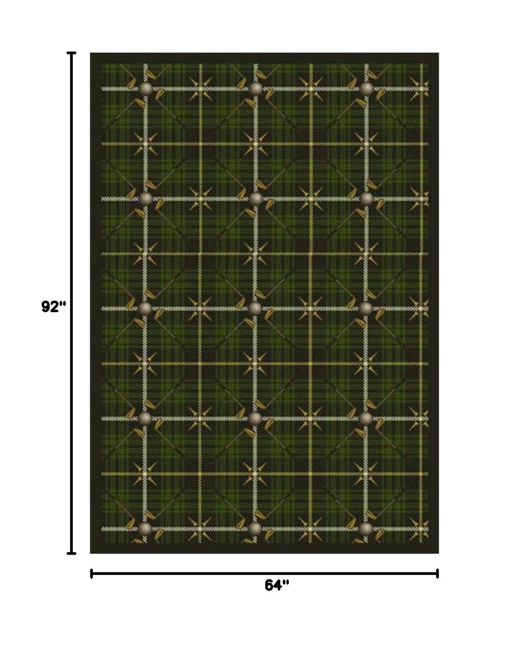 Joy Carpets Sports Fan Saint Andrews Area Rug - Soft Pine Design for Living Room, Bedroom, and Game Room Decor - Perfect for Sports Enthusiasts and Home Decor