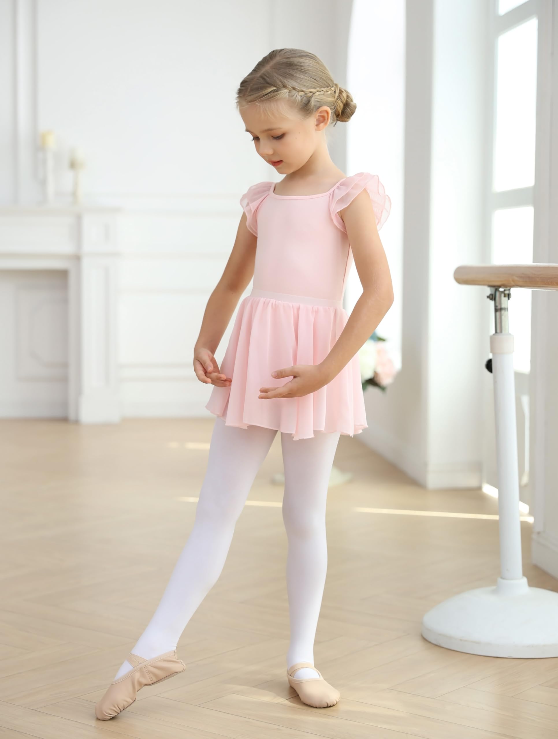 MDNMD Girls Ballet Skirt Tutu Dance Dress - Soft Tulle Ballet Skirt for Toddlers & Kids - Perfect for Dance Classes, Recitals, and Birthday Parties