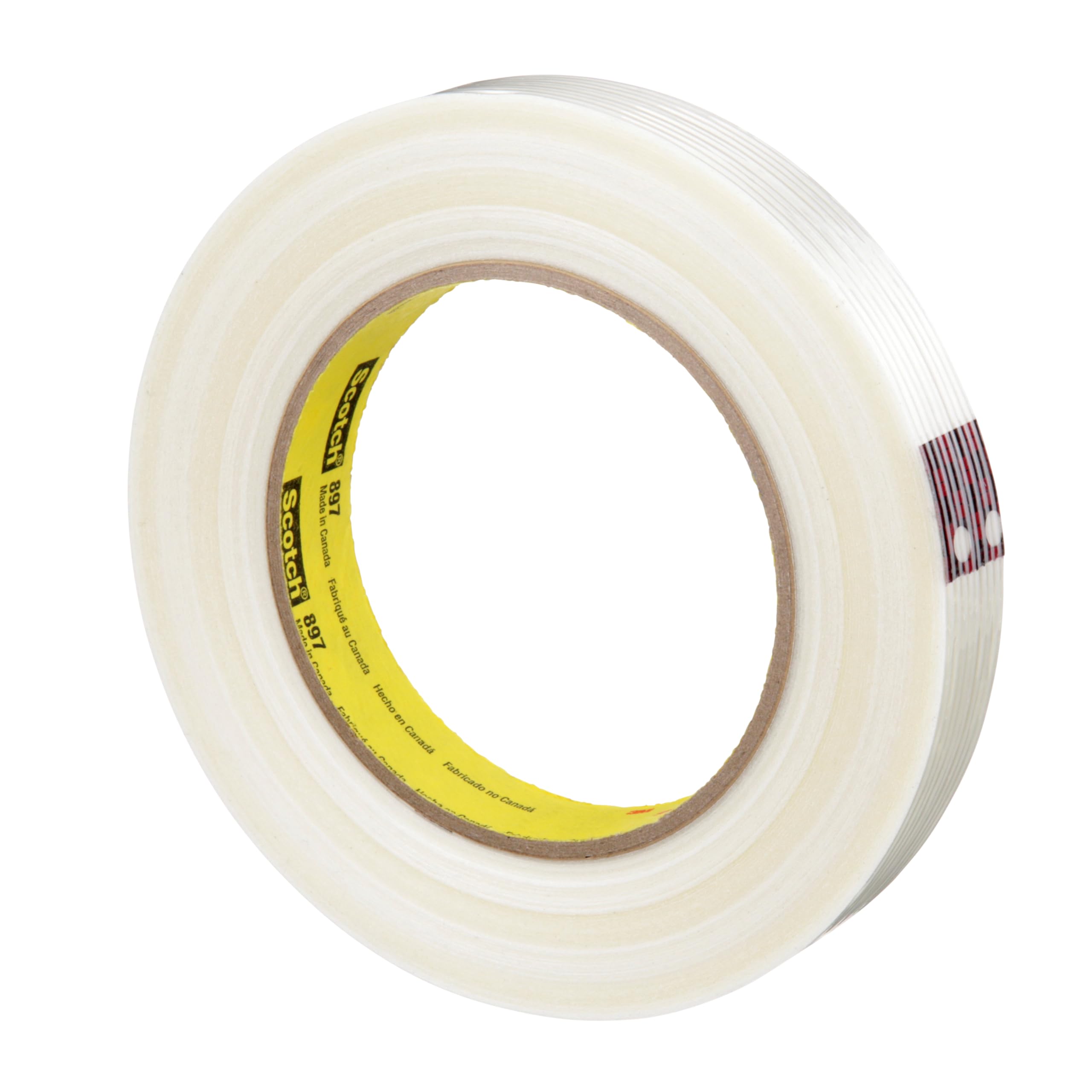3M Scotch Heavy Duty Filament Tape 897 - Clear, 12mm x 55m (5 mil) - Strong Packaging, Sealing & Repair Tape for Shipping Boxes, Carpets & DIY Projects