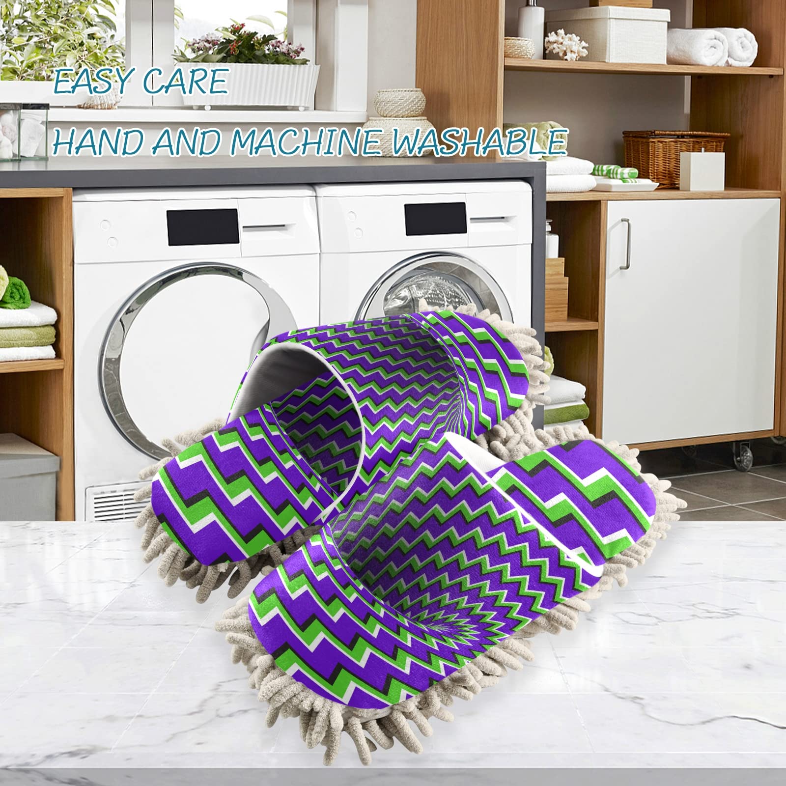 Poeticcity Unisex Mop Slippers - Soft House Cleaning Shoes for Dusting & Spa Use - Comfortable Indoor Cleaning Slippers for Men & Women (Size M-L) - Perfect for Home Cleaning, Yoga, and Relaxation