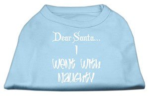 Dear Santa I Went with Naughty Screen Print Dog T-Shirt - Funny Pet Apparel for Christmas in Multiple Colors - Perfect for Holiday Photos & Dog Lovers Gifts
