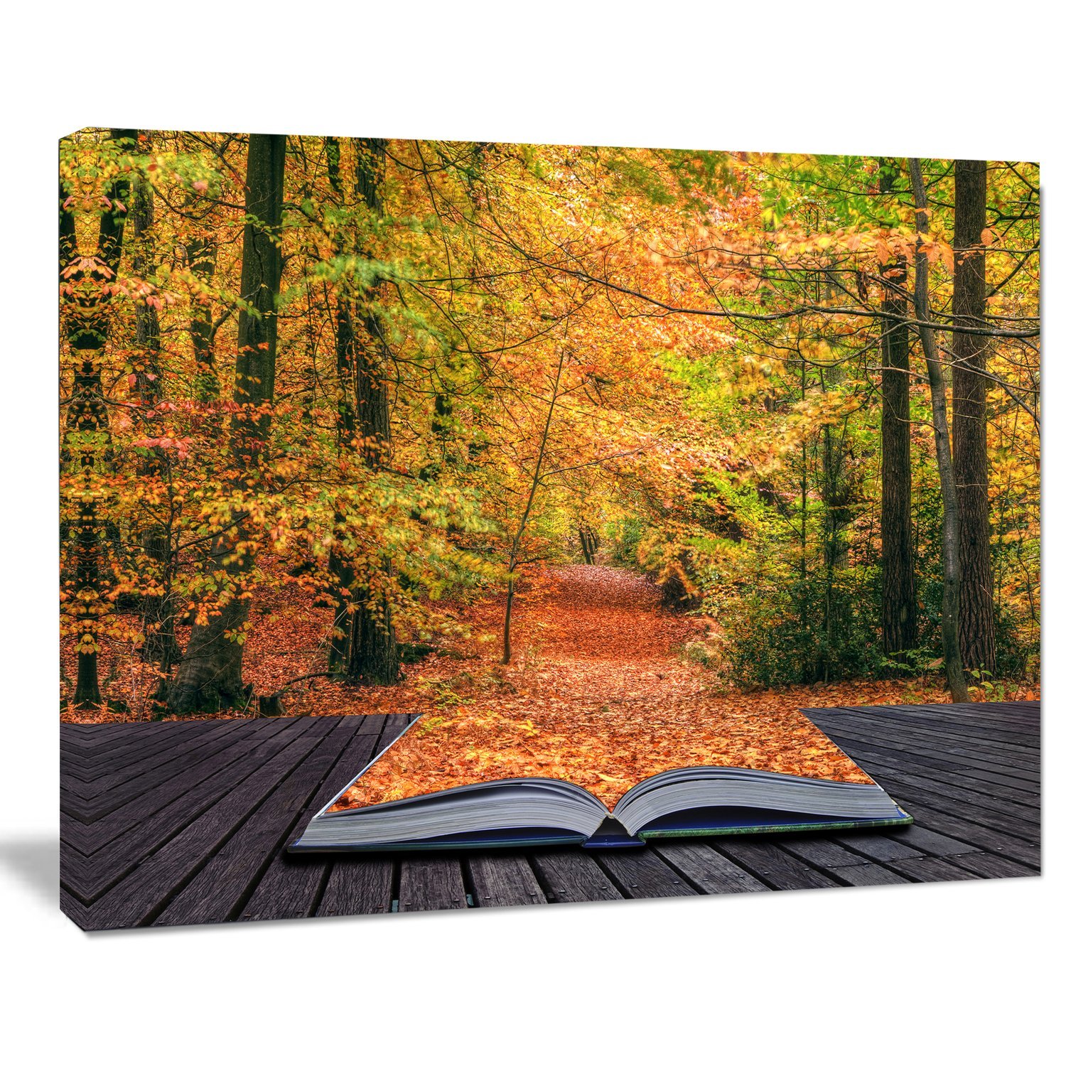 Autumn Landscape Canvas Art Print - Open Book Design for Home & Office Decor | Perfect for Living Room, Bedroom, or Study