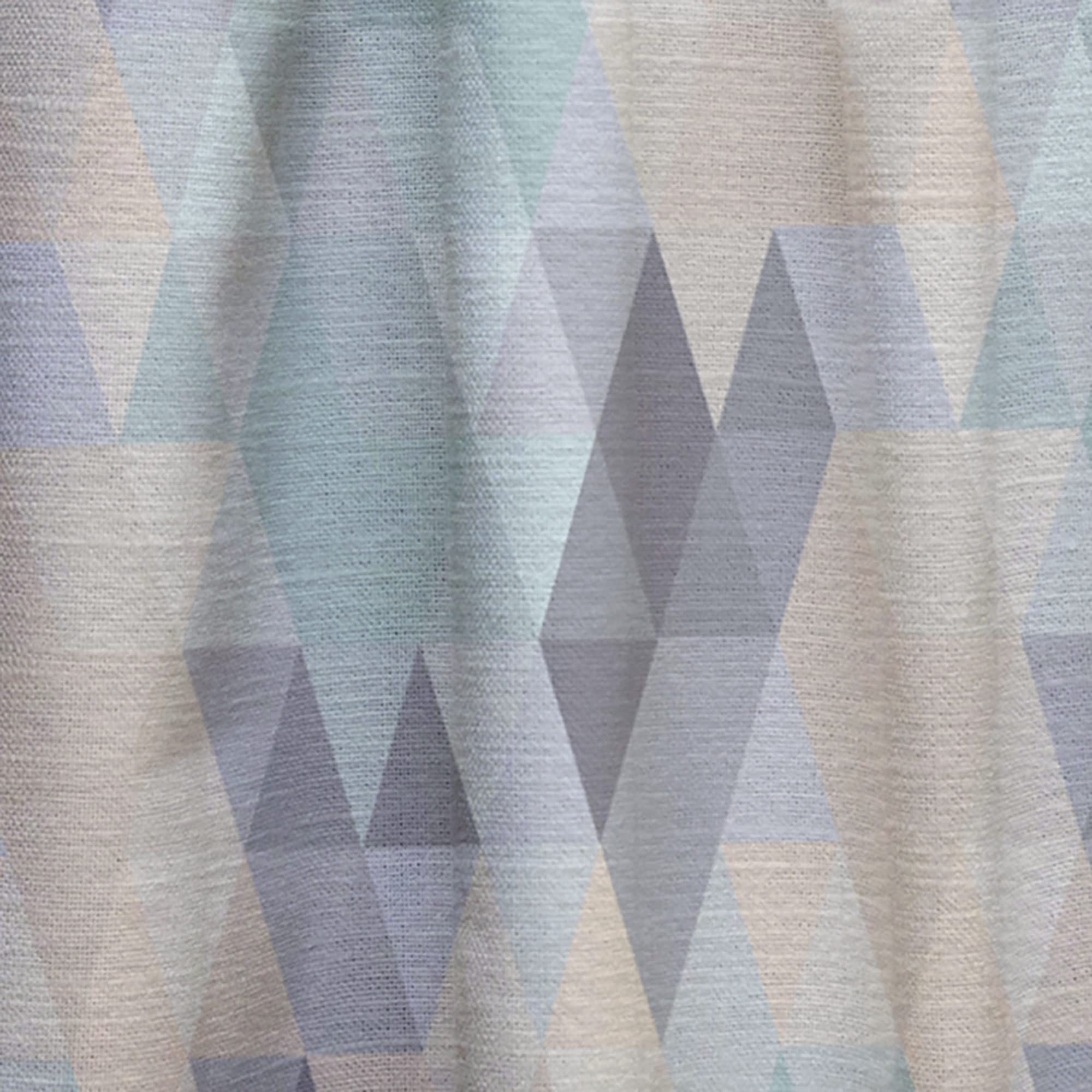Blue and Beige Geometric Triangle Pattern Thermal Insulated Curtains - 52x63 Inch Single Panel for Bedroom & Living Room - Energy Saving Window Treatment for Home Decor