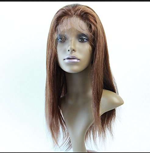20 Inch Full Lace Human Hair Wig with Baby Hair - Malaysian Virgin Remy Hair, Natural Straight #4 Light Brown | Perfect for Daily Wear, Cosplay & Special Occasions