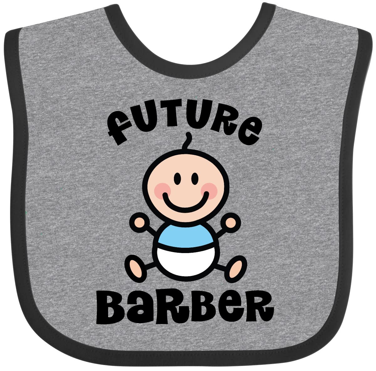 Inktastic Future Barber in Training Baby Boy Gift Bib - Soft & Absorbent for Feeding, Drooling & Messy Playtime