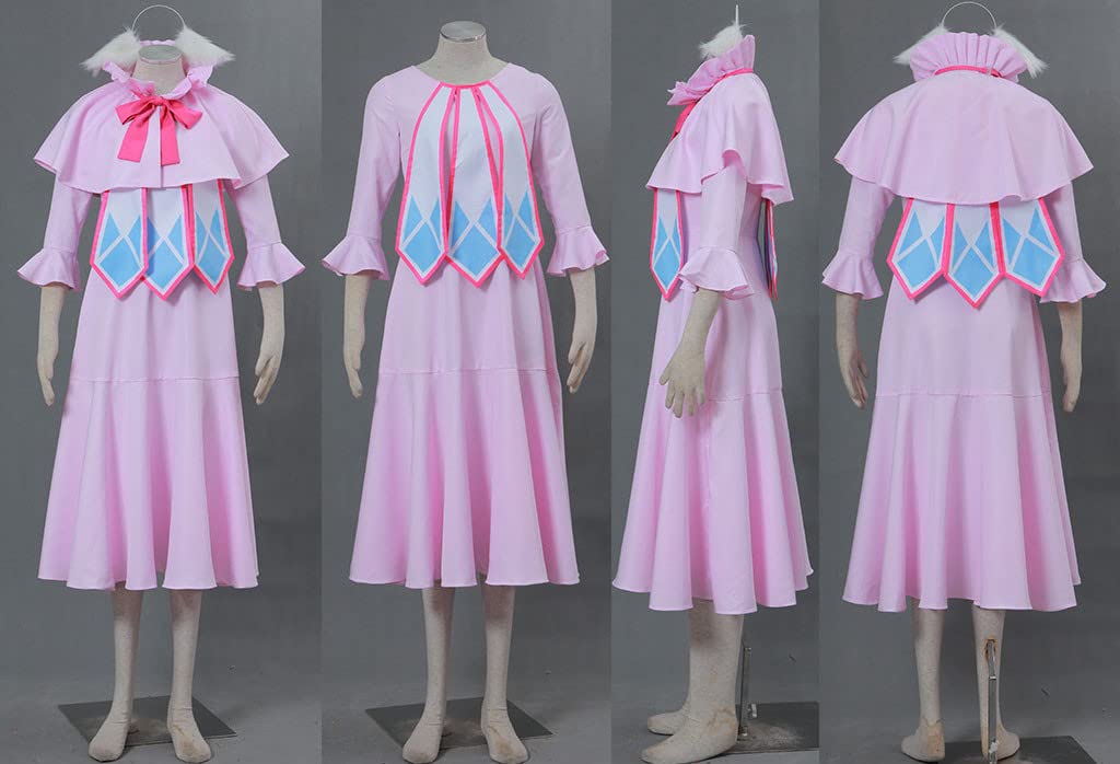 Anime Mavis Cosplay Dress for Women - Pink Gothic Lolita Costume with Cat Ear Headdress | Halloween Party, Cosplay Event, Comic Con Outfit