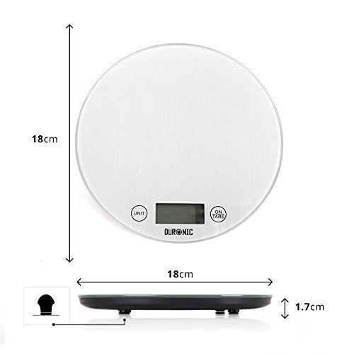Duronic KS1055 Digital Kitchen Scale - Electronic Food Scale for Precise Measuring, Baking, Cooking, Postal Mail & Pet Food - Tare Function & Clear LCD Display - Perfect for Home Chefs, Bakers & Pet Owners